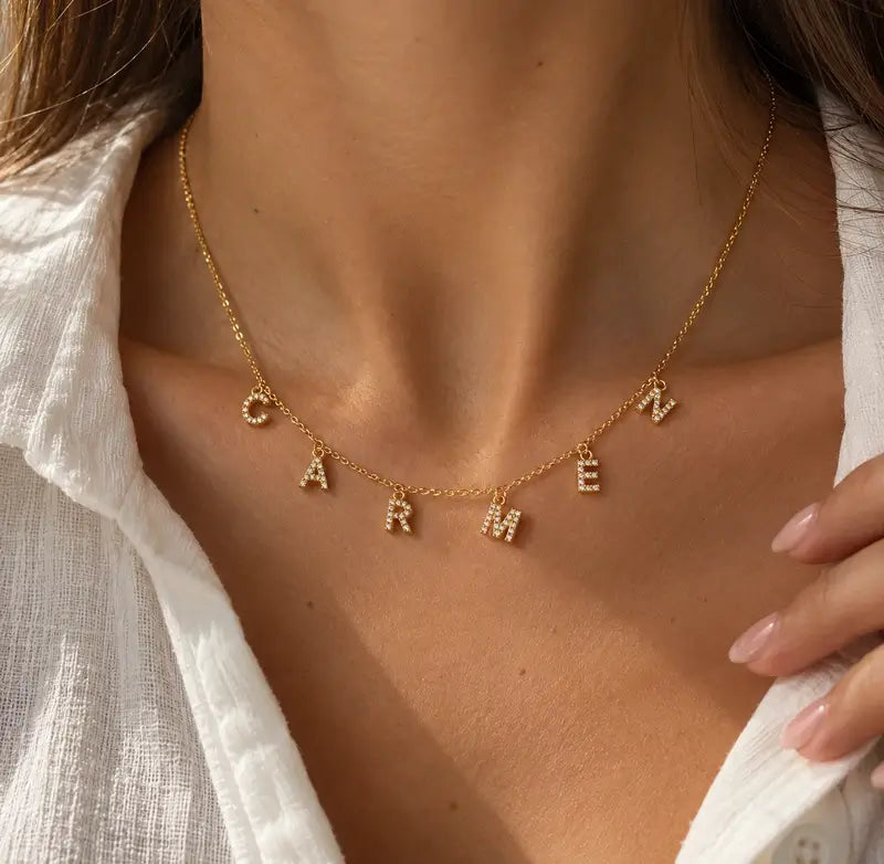 Collier lettres personnalisé doré