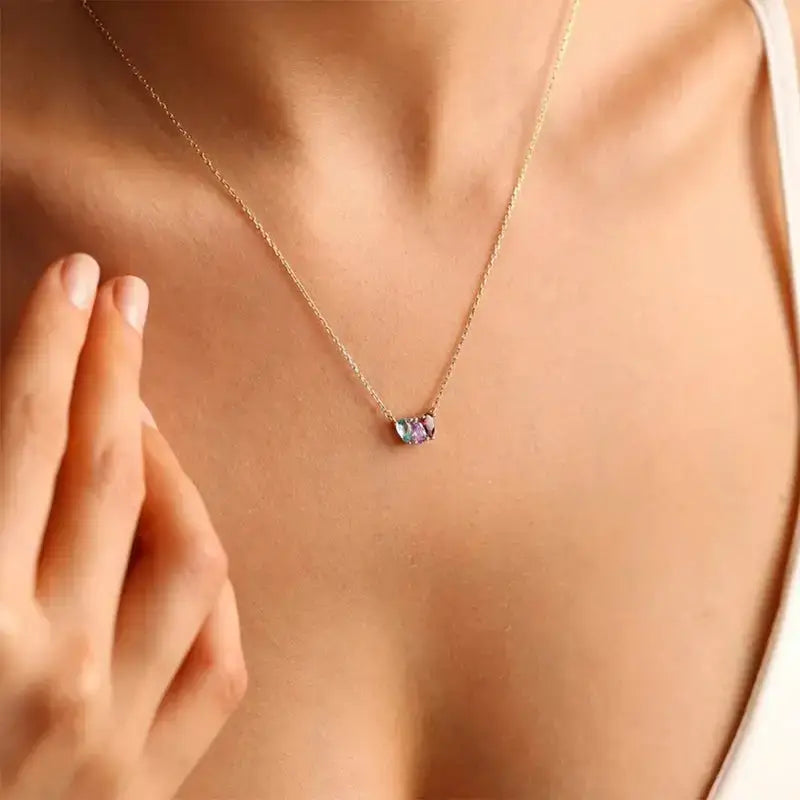 Collier 3 pierres de naissance